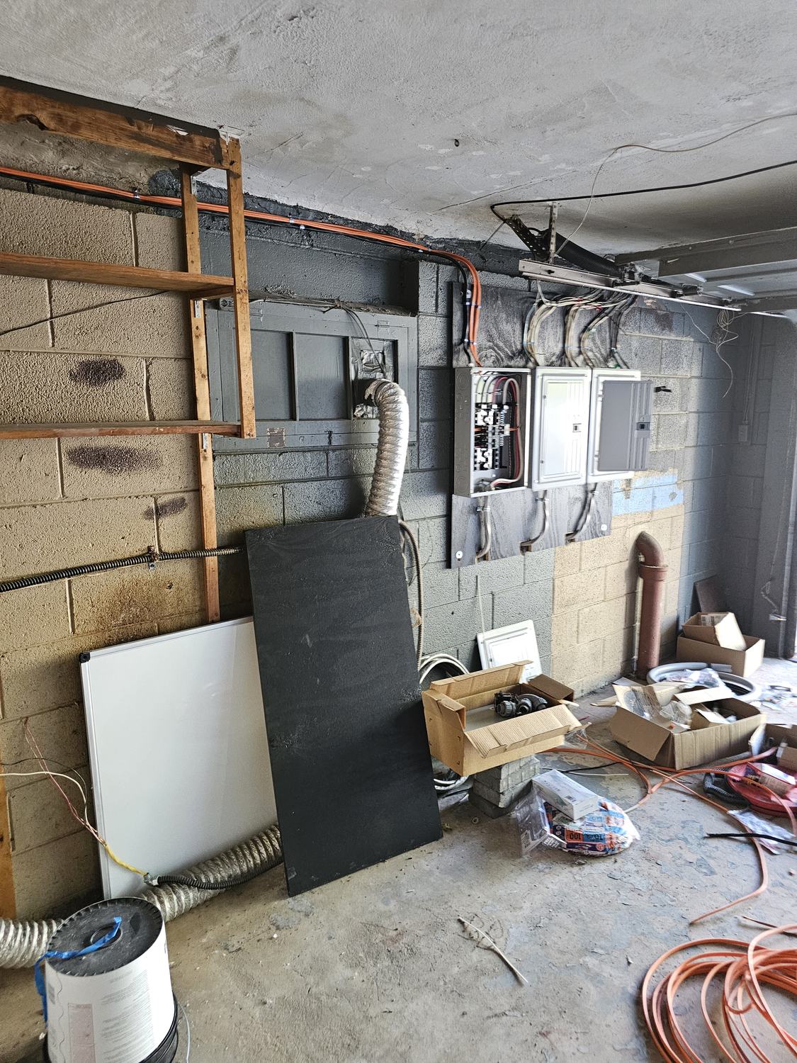 Job site mid-installation, work in progress